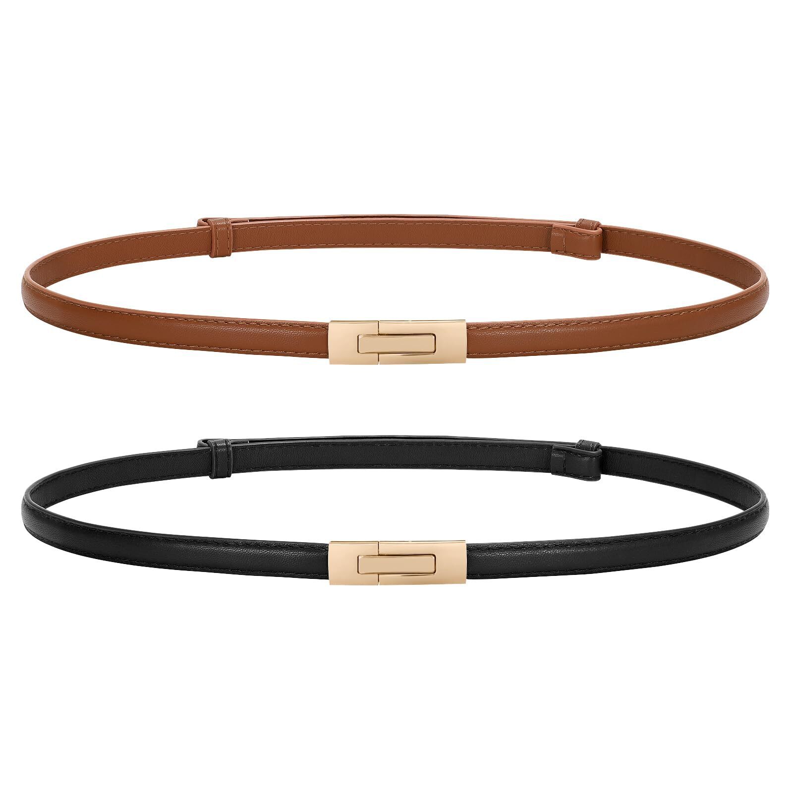 7961 Women Skinny Belts Leather Thin Waist Belts For Dress Ladies Belts
